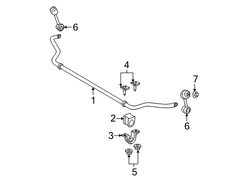 2003 Lincoln Town Car Stabilizer Bar & Components - Front Diagram