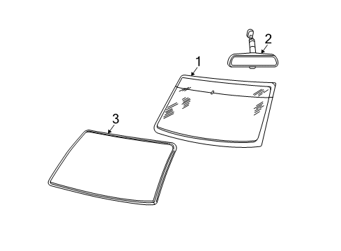 2008 Ford Ranger Windshield Glass, Reveal Moldings Diagram