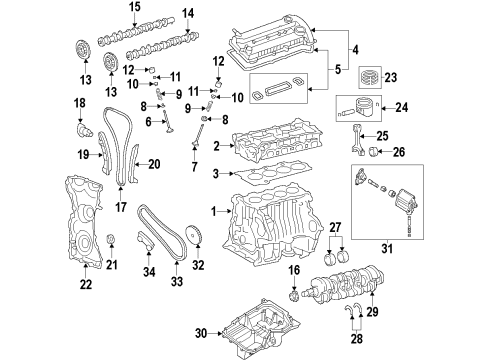 2013 Ford Transit Connect Cylinder Head Assembly Diagram for 6S4Z-6049-B