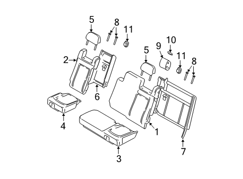 2003 Ford Expedition Pad - Rear Seat Back Diagram for 2L1Z-7866801-AA