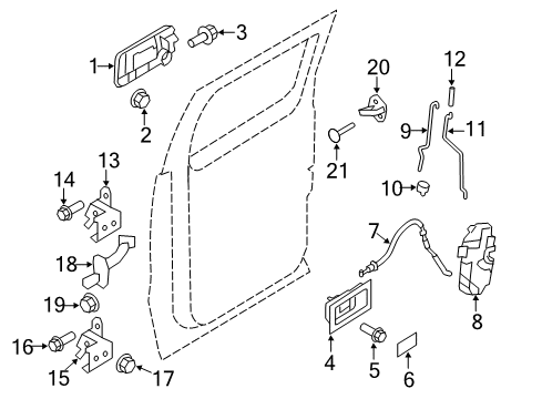 2014 Ford F-150 Striker - Door Locking Mechanism Diagram for 9L3Z-1622008-A