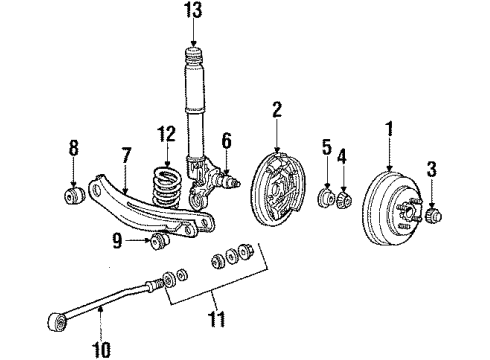 1984 Ford EXP ARM ASY-REAR SUSP UP Diagram for E4LY5500B