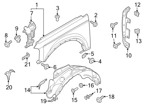 2022 Ford Bronco Fender & Components Diagram