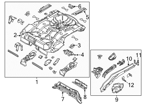 2012 Ford Focus Member Assembly - Floor Side - Rear Diagram for CP9Z-5410456-A