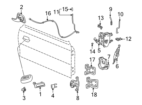 2004 Ford Mustang Lock & Hardware Diagram