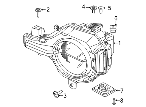 2023 Ford Bronco Headlamp Components Diagram 1 - Thumbnail