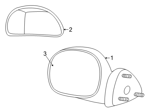 2002 Lincoln Blackwood Mirror Assy - Rear View Outer Diagram for YL1Z-17682-BAA