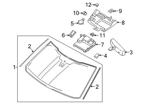 2021 Lincoln Navigator GLASS - WINDSCREEN Diagram for JL7Z-7803100-N