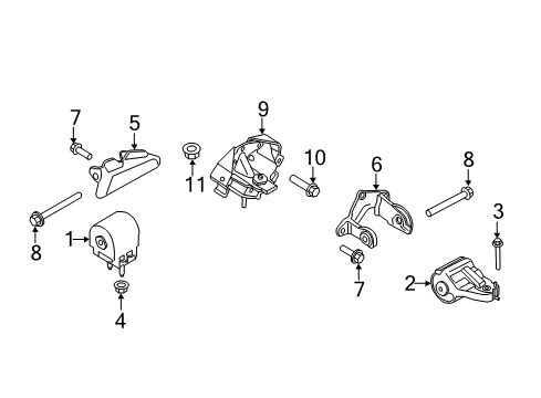 2023 Lincoln Navigator Engine & Trans Mounting Diagram