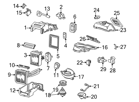 2000 Lincoln LS Heater Core & Control Valve Diagram