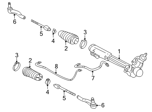 2008 Ford Crown Victoria Steering Column & Wheel, Steering Gear & Linkage Diagram 3 - Thumbnail