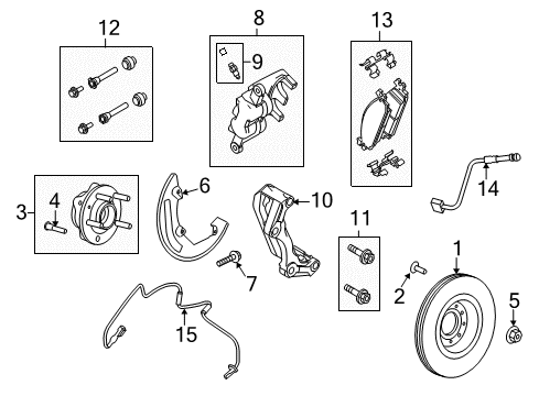 2013 Ford Taurus Brake Lining Kit Diagram for FU2Z-2V001-H