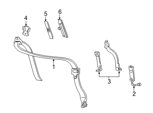 2000 Ford Excursion Front Seat Belts Diagram 1 - Thumbnail