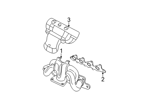 2004 Ford Focus Exhaust Manifold Assembly Diagram for 4S4Z-5G232-CB