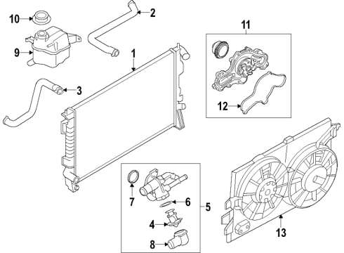 2018 Ford Police Interceptor Utility Cooling System, Radiator, Water Pump, Cooling Fan Diagram 3 - Thumbnail