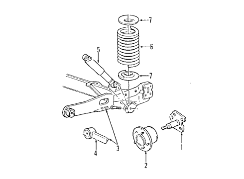 1997 Ford Windstar Rear Axle, Suspension Components Diagram