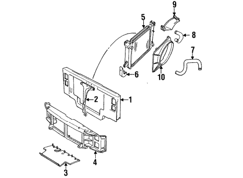 1992 Ford Bronco Shroud Radiator Fan Diagram for FOTZ8146D