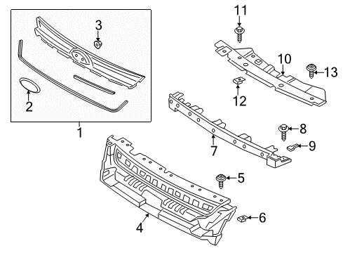 2015 Ford Escape Front Grille Emblem Diagram for CJ5Z-9942528-G