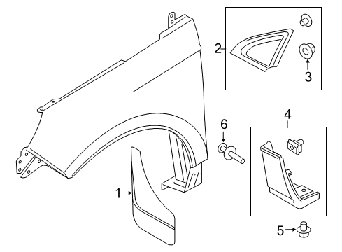 2015 Ford Edge Exterior Trim - Fender Diagram