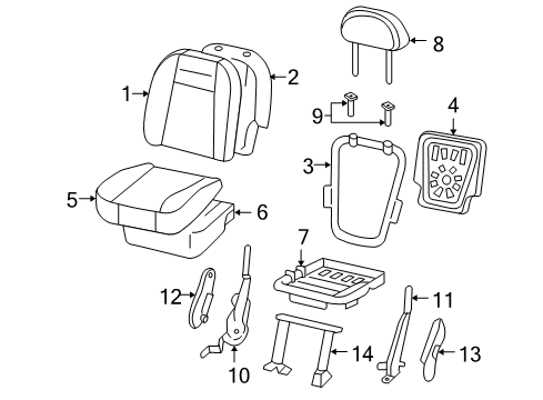 2002 Ford F-150 Rear Seat Cushion Pad Diagram for 1L3Z-1663840-BA