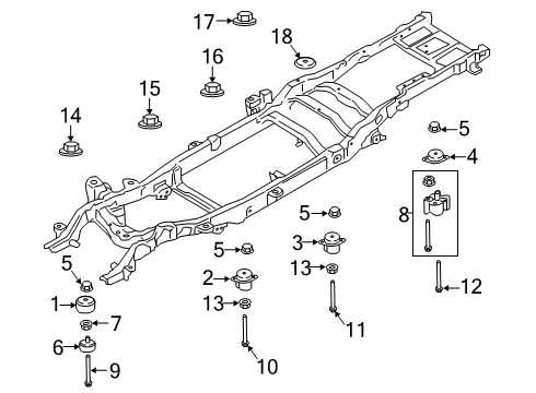 2022 Ford F-250 Super Duty Frame & Components Diagram 1 - Thumbnail