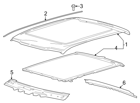 2024 Ford F-350 Super Duty Roof & Components Diagram 1 - Thumbnail