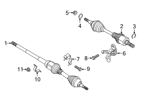 2018 Ford Fusion Drive Axles - Front Diagram