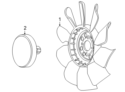 2000 Ford Excursion Cooling System, Radiator, Water Pump, Cooling Fan Diagram 2 - Thumbnail