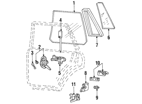 1985 Mercury Lynx Door & Components Diagram