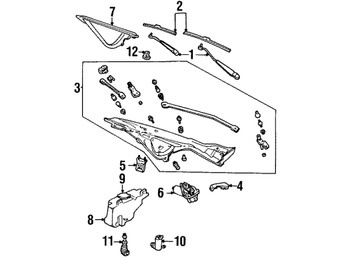 1994 Lincoln Town Car Wiper & Washer Components Diagram