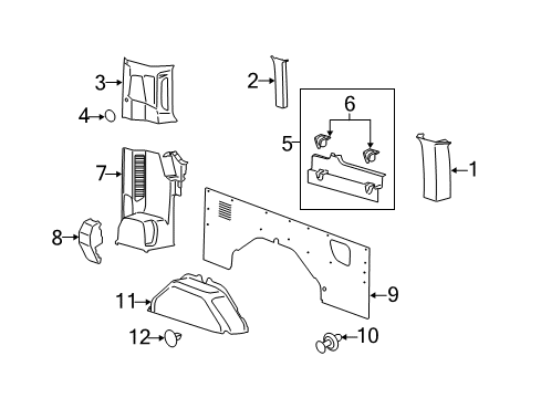 2016 Ford Transit-350 Interior Trim - Side Panel Diagram 1 - Thumbnail