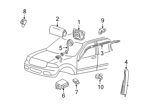 2008 Ford Taurus X Air Bag Components Diagram