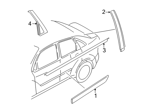 2006 Ford Focus Moulding - Door Window Frame Diagram for YS4Z-54255A63-AA