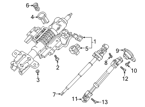 2018 Ford F-150 Steering Column & Wheel, Steering Gear & Linkage Diagram 2 - Thumbnail