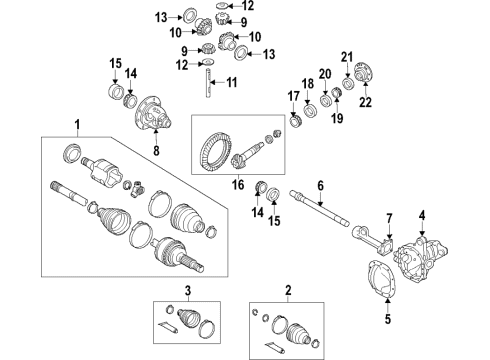 2018 Lincoln Navigator Front Axle, Axle Shafts & Joints, Differential, Drive Axles, Locking Hub, Propeller Shaft Diagram