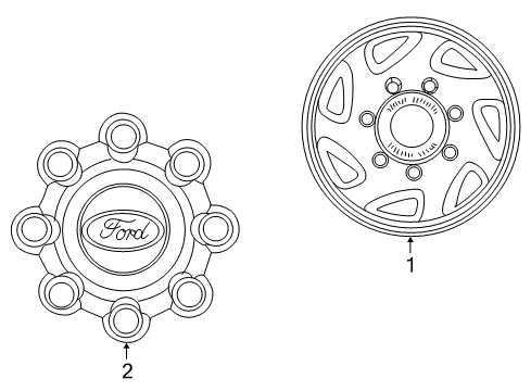 2001 Ford Excursion Wheel Covers & Trim Diagram