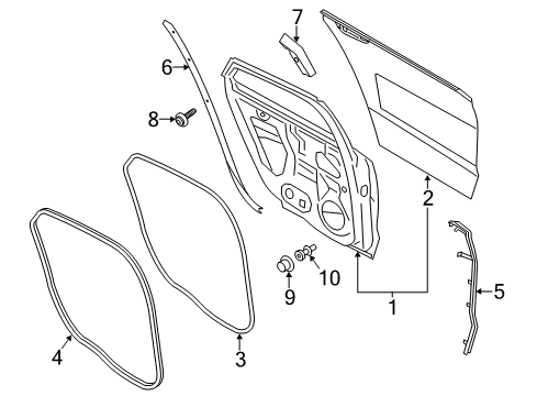 2014 Ford Fusion Rear Door, Body Diagram