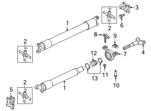 2021 Lincoln Navigator Driveshaft Coupling Flange Yoke Diagram for JL1Z-4782-B