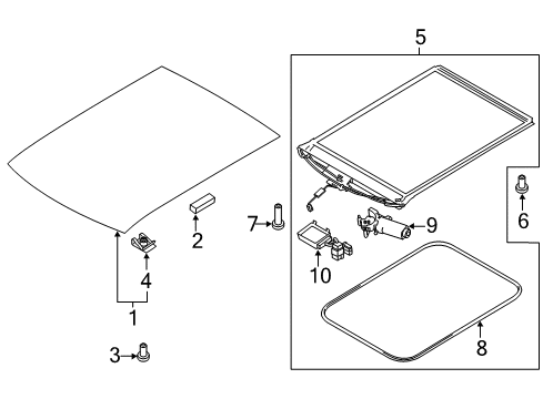 2018 Ford Transit Connect Sunroof Diagram 1 - Thumbnail