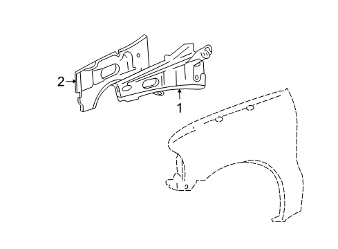 2001 Ford Excursion Inner Components - Fender Diagram