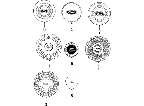 1994 Ford Crown Victoria Wheel Covers & Trim Diagram