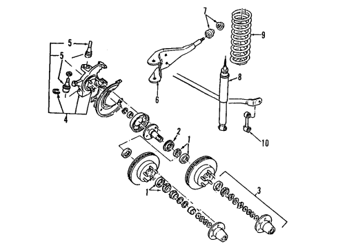 1993 Ford Explorer Front Suspension, Stabilizer Bar Diagram 4 - Thumbnail