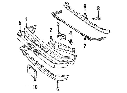 1993 Ford Explorer Valance Spoiler Front Diagram for F1TZ17626B