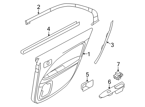 2008 Lincoln MKZ Rear Door Diagram 2 - Thumbnail