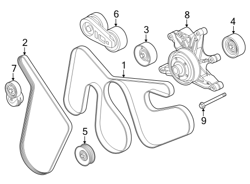 2024 Ford F-250 Super Duty Belts & Pulleys Diagram 1 - Thumbnail