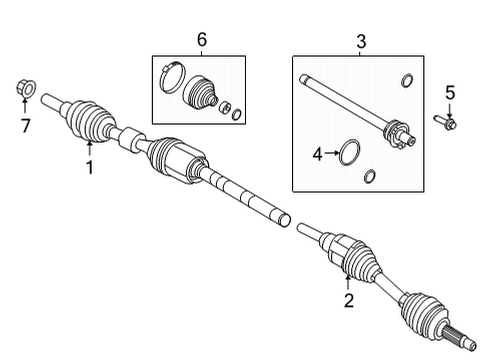 2022 Lincoln Corsair Drive Axles - Front Diagram