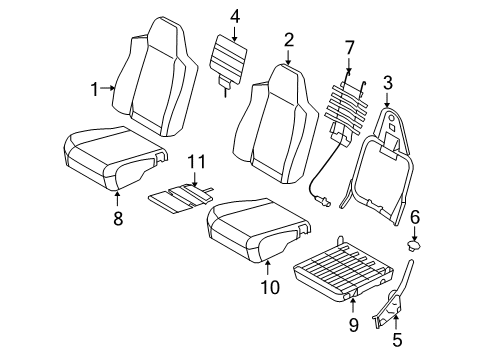 2008 Ford F-250 Super Duty Seat Back Cover Assembly Diagram for 8C3Z-2864417-EA