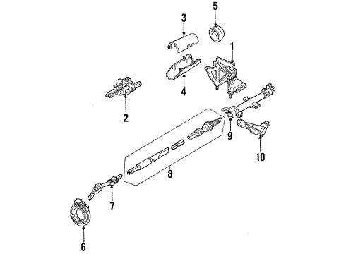 1985 Ford Escort Steering Shaft & Internal Components, Shroud, Switches & Levers Diagram