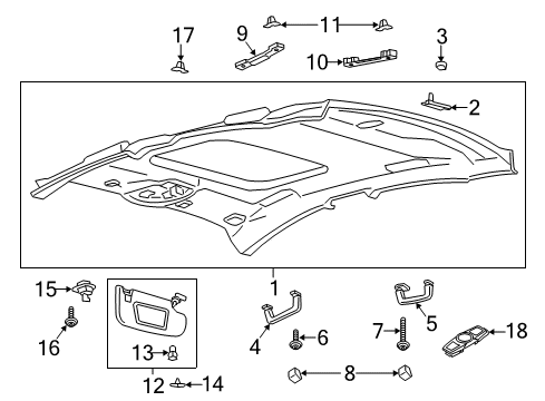 2017 Lincoln MKZ Interior Trim - Roof Diagram 2 - Thumbnail