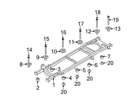 2011 Ford E-350 Super Duty Frame & Components Diagram